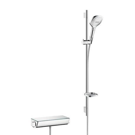 erectie plotseling Horen van Hansgrohe doucheset thermostaatkraaan + glijstangset 90cm Raindance select  27039000 – Welbie Groesbeek