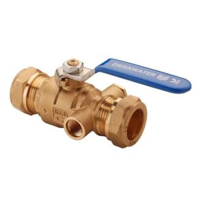 Bonfix kogelkraan 2 x 15mm met aftapgelegenheid 1/4