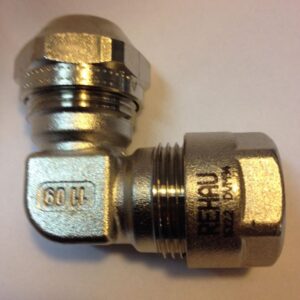 Rehau haakse koppeling / knie knel 16x2,2 mm x Uponor 16 x 2 mm
