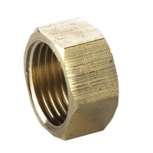 Messing eindkap binnendraad 1/2" met pakkingring