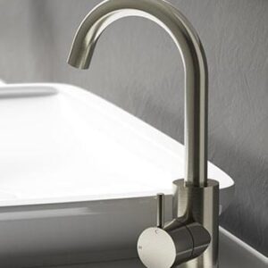 Hotbath Cobber 1-hendel opbouw wastafelkraan met geb. uitloop chroom CB004CR