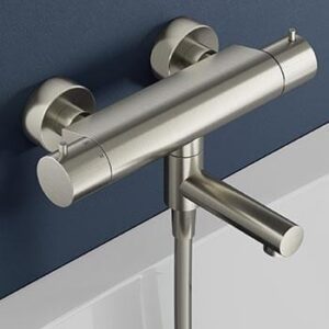 Hotbath Buddy opbouw bad thermostaat met uitloop geborsteld nikkel B020GN