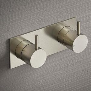 Hotbath Buddy inbouw douche 2-weg stopomstel kraan 1-hendel rond geborsteld nikkel B029GN