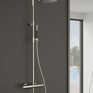 Hotbath Cobber complete douche opbouwset met opbouw thermostaat, hoofddouche en handdouche SDS9GN