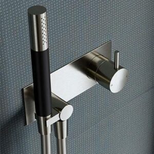 Hotbath Cobber inbouw mengkraan met doucheslang en handdouche geborsteld nikkel CB027GN