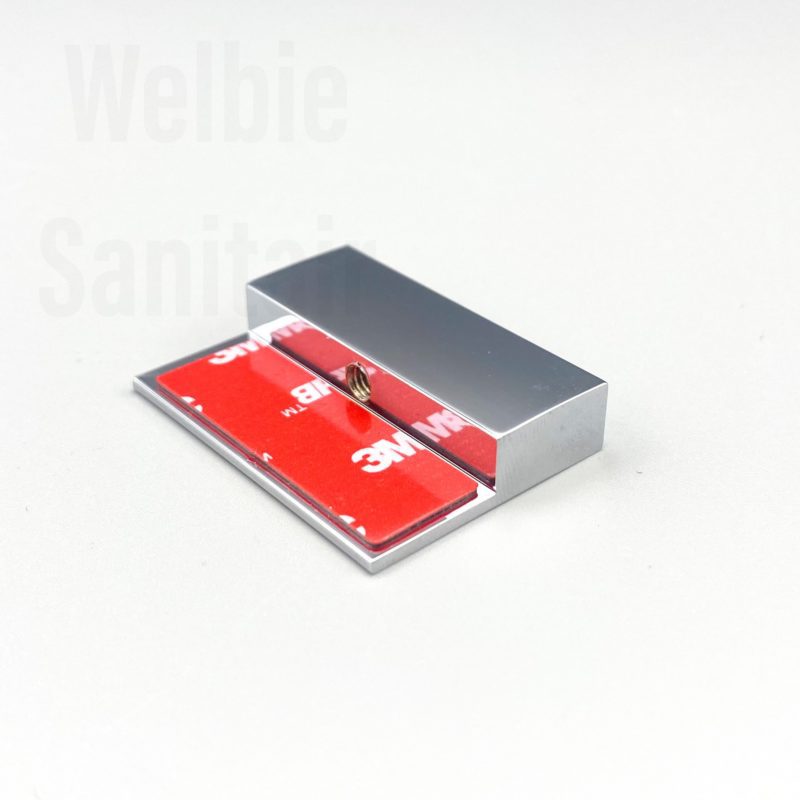 Spiegelkast deur greep chroom zelfklevend L 30xH 40mm (per stuk) - Afbeelding 2