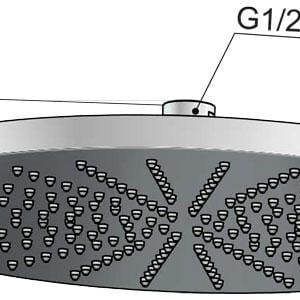 Hotbath M106CR hoofddouche 300mm chroom 1/2"