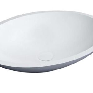 Welsan opzet waskom 52x38cm 14cm hoog 2cm randdikte glans-wit