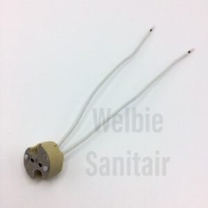 Welsan lampfitting steekfitting los, keramiek, wit, model recht, lamphouder G4 / GU4 / GZ4.G / GX5.3.G / GY6., laagvolt halogeen & Led bijvoorbeeld 12 volt