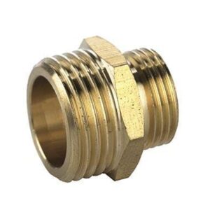 Messing verloopnippel 3/8" x 1/2"