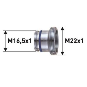 Neoperl verloopnippel messing verchroomd M16,5x1 bu x M22x1 bu art. 50505394 -C5C-