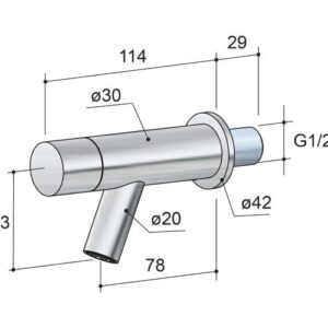 Hotbath Dude wand model fonteinkraan EW001GN geborsteld nikkel