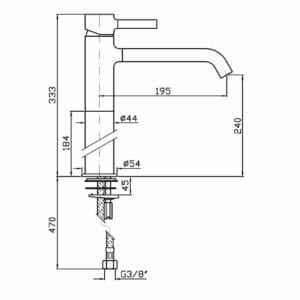 Zucchetti wastafelkraan Pan hoog model voor waskom chroom ZP6219 - Afbeelding 3