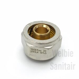 Tece knelkoppeling teceflex 20mm 21x3,4mm x 3/4” euroconus art. 713320 alupex buis -A2H-