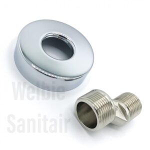 Hotbath SPOM106 opbouw kraanrozetten 3/4" + s-koppelingen chroom CR set a 2 stuks
