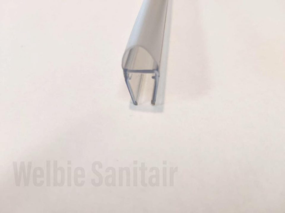 Welsan Universele douchedeur afdichting vertikaal 6mm + 8mm 200cm lang met Bol afdichting