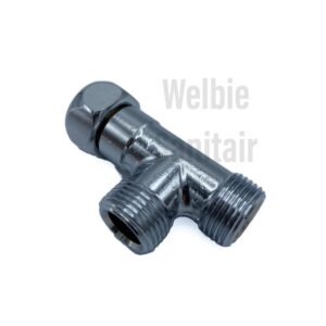 270280699 Schell t stuk 3/8 binnen en buiten draad, chroom, wastafel, keuken kraan -C1A-