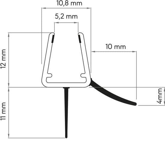 onderdelen Edele Vaderlijk Sealskin Lekstrip Douchestrip universeel voor 6mm en 8mm glas, 1000mm lang  artikel 693100008 – Welbie Groesbeek