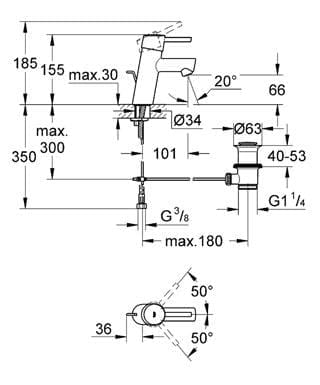 Grohe Concetto wastafelkraan met chroom 2338010E – Welbie Groesbeek