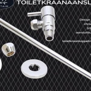 Welsan fonteinkraan aansluitset chroom