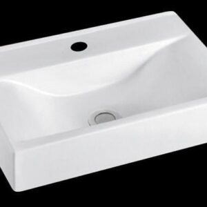 Welsan Compacta keramische wastafel 45 x 30 x 10 cm wit