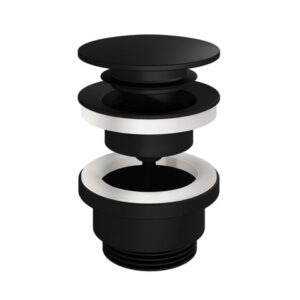 Hotbath Cobber Clickplug wastafelafvoergarnituur P710BL Black / Zwart